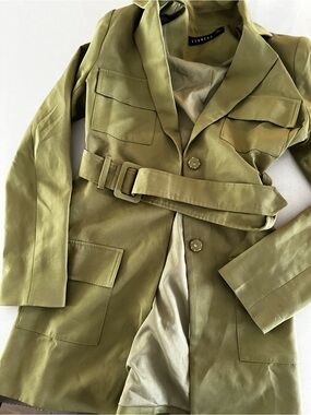 Lioness Olive Belted Trench Jacket